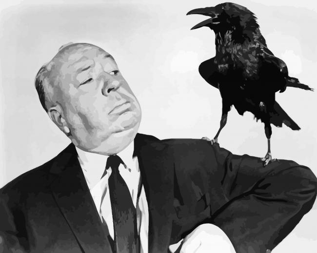 Alfred Hitchcock With Bird paint by number