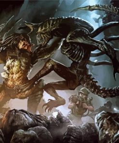 Alien Vs Predator Fighting paint by number