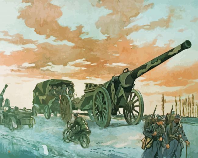 Artillery Military Art paint by number