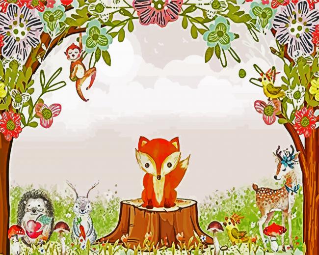 Artistic Woodland Animals paint by number