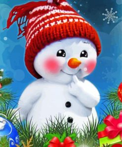 Baby Snowman paint by number