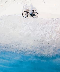 Bicycle On Beach Waves paint by number