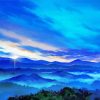 Blue Landscape Sunset paint by number