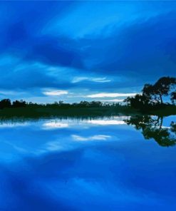 Blue View Lake And Sky paint by number