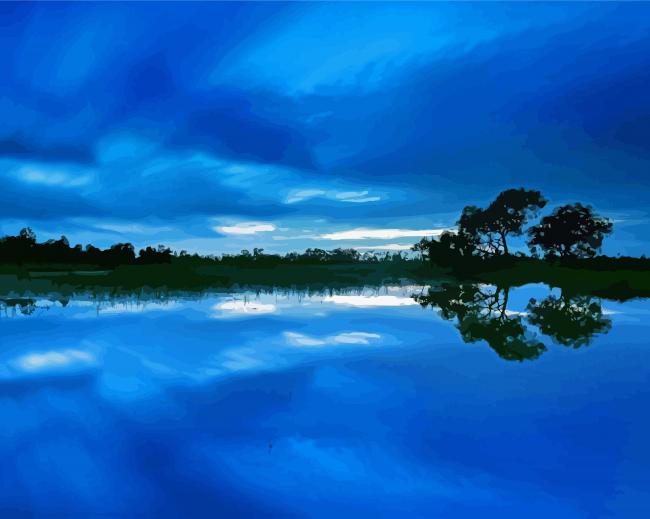 Blue View Lake And Sky paint by number