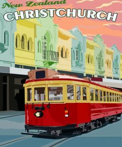 Christchurch New Zealand Poster paint by number