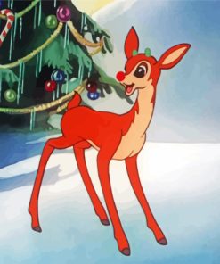 Christmas Rudolph Cartoon paint by number