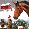 Christmas Barn And Horses Art paint by numbers