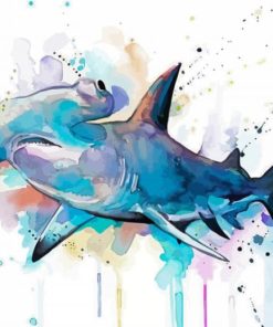 Colorful Hammerhead Shark Art paint by number