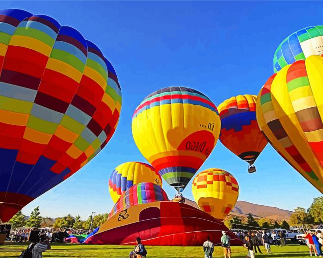 Colorful Hot Air Balloons paint by number