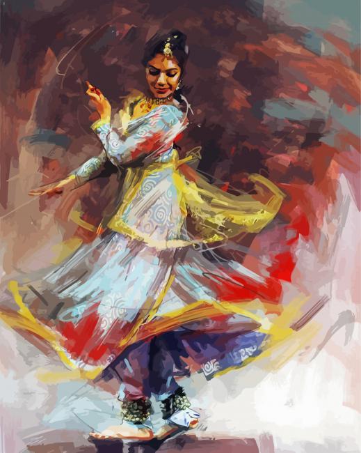 Dancing Indian Woman paint by number