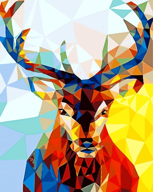 Deer Abstract paint by number