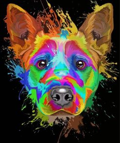 Dog Face Splatter paint by number