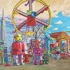 Fairground Rides Robots paint by number