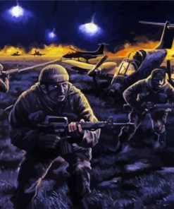Falklands War At Night Art paint by number