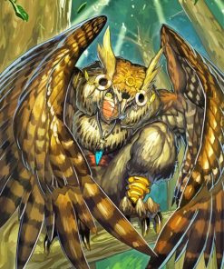 Fantasy Owlman Art paint by number