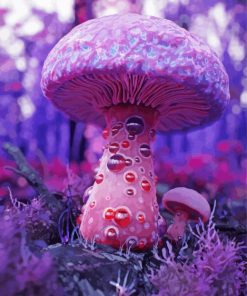 Fantasy Purple Mushroom paint by number