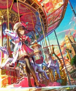 Girl Anime Carnival paint by number