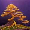 Golden Metal Tree paint by number