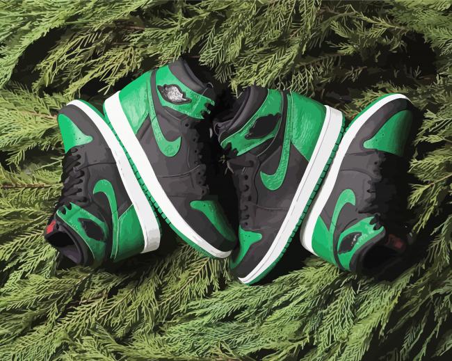 Jordan 1 Green Sneakers paint by number