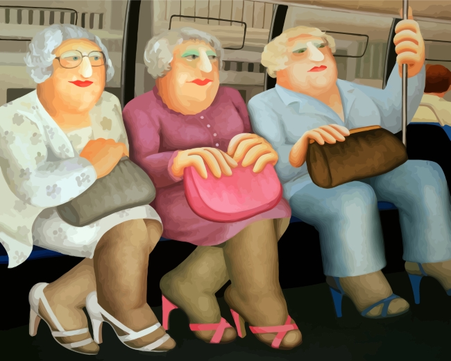 Ladies In Bus By Beryl Cook paint by number