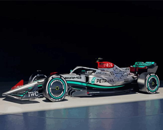 Mercedes F1 Race Car paint by number