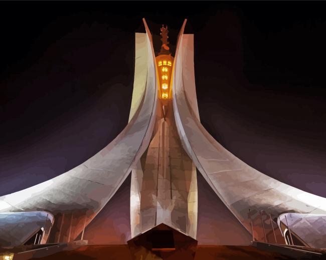Monument Of The Martyr Algeria By Night paint by number