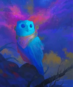 Mystic Blue Owl paint by number