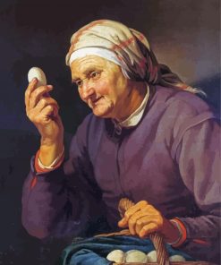 Old Lady And Eggs paint by number
