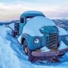 Old Lorry In Snow paint by number