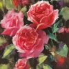 Pink Roses Contemporary Floral paint by number