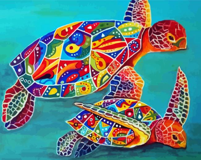 Pop Art Turtles paint by number