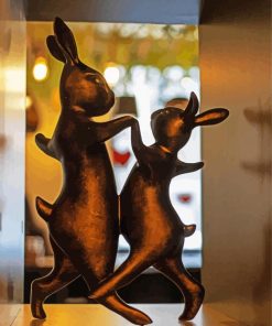 Rabbits Couple Dancing paint by number