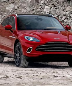 Red Aston Martin DBX paint by number