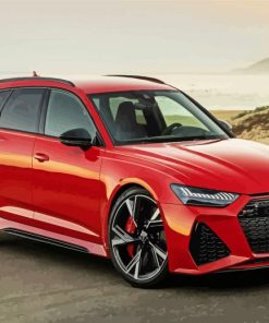Red Audi RS6 paint by number