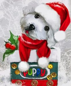 Santa Puppy paint by number