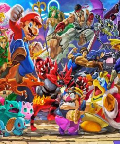 Super Smash Bros Game paint by number