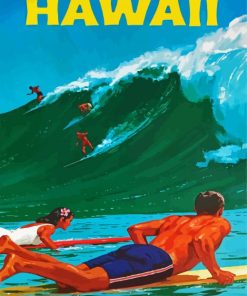 Vintage Hawaii Poster paint by number