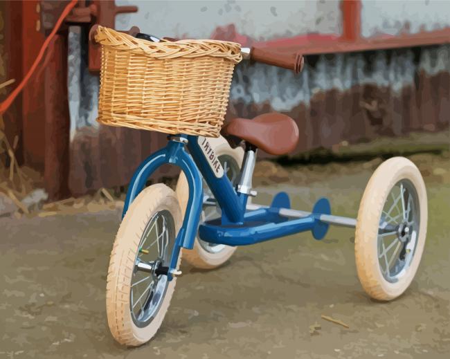Vintage Tricycle paint by number