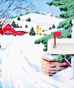 Vintage Snow Scene paint by number