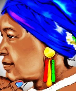 Winnie Mandela Side Profile paint by number