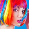 Woman In A Colorful Hair paint by number