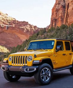 Yellow Jeep Wrangler paint by number