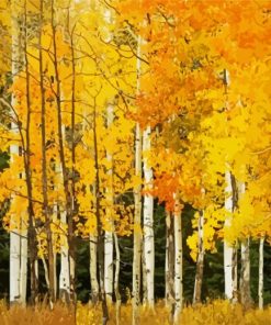 Yellow Speen Trees paint by number