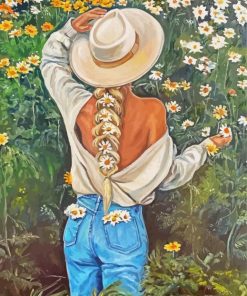 Lady In White Hat paint by number