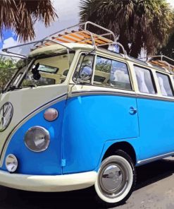 Aesthetic Blue Vanagon paint by number