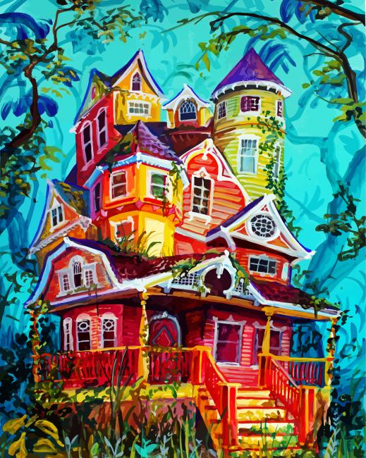 Aesthetic Whimsical Houses paint by number