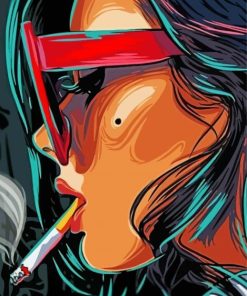 Woman Smoking Pop Art paint by number