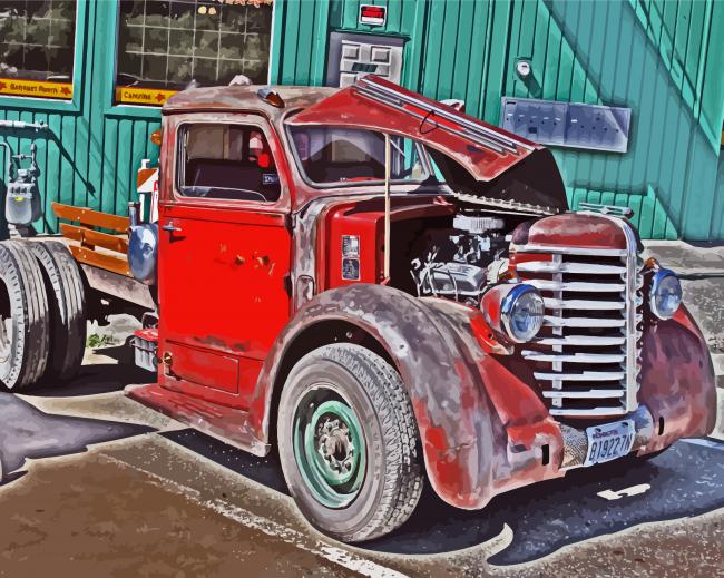 Red Rat Rod paint by number