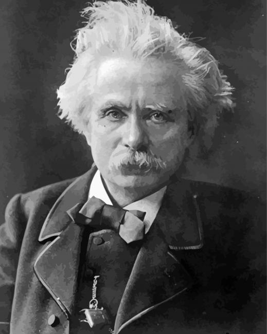 Black And White Edvard Grieg paint by number